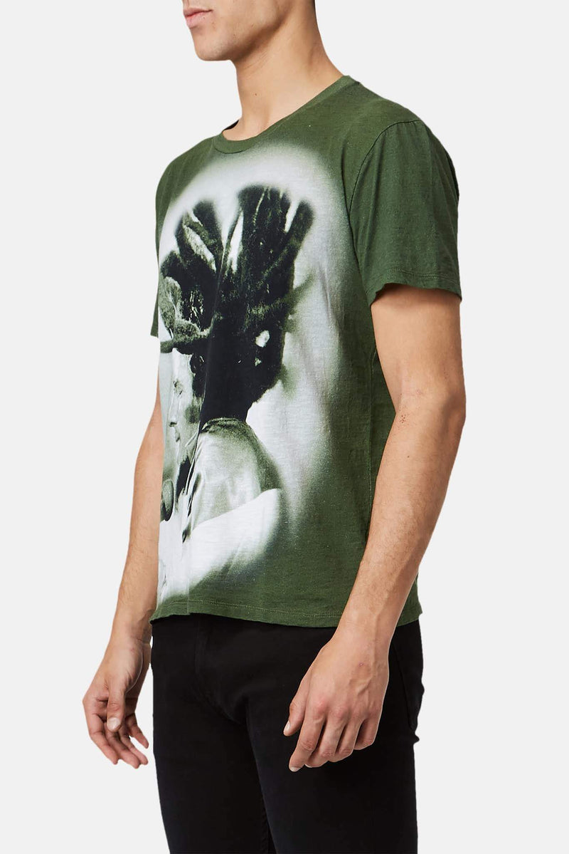 T-shirt imprimé vert Bob Marley Printed Artworks