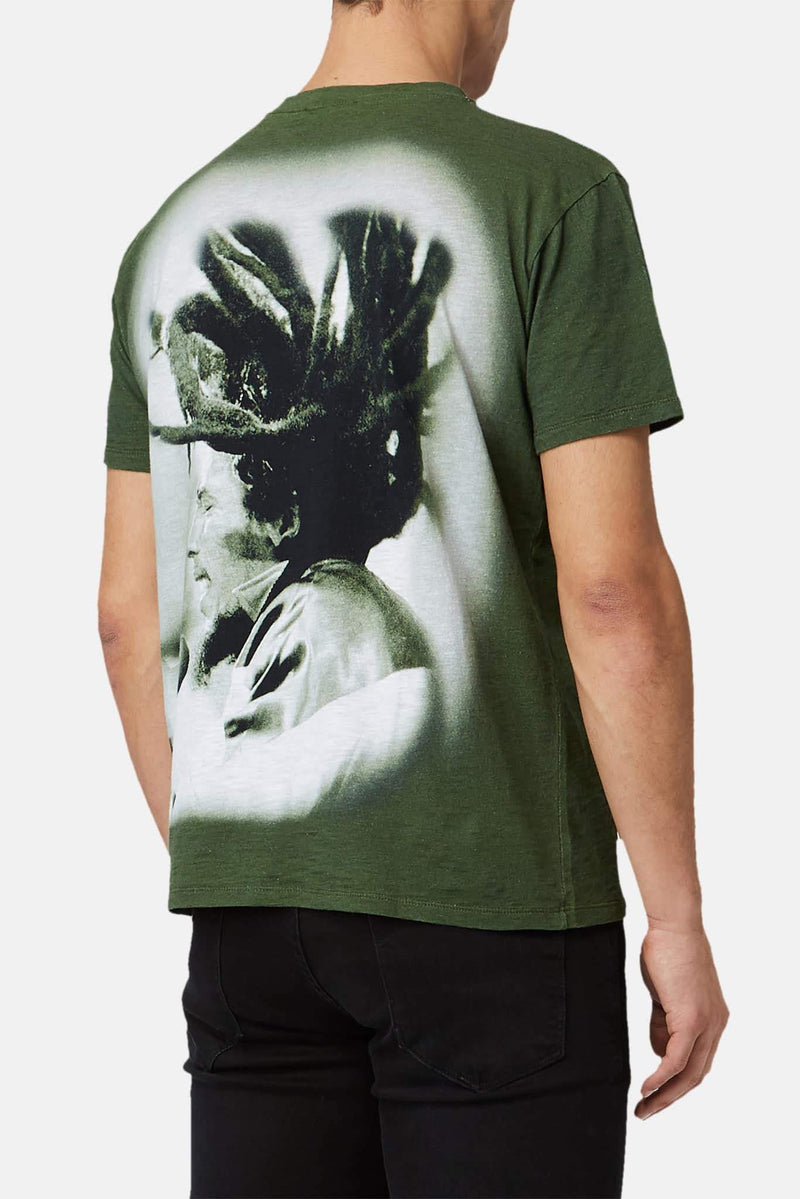 T-shirt imprimé vert Bob Marley Printed Artworks