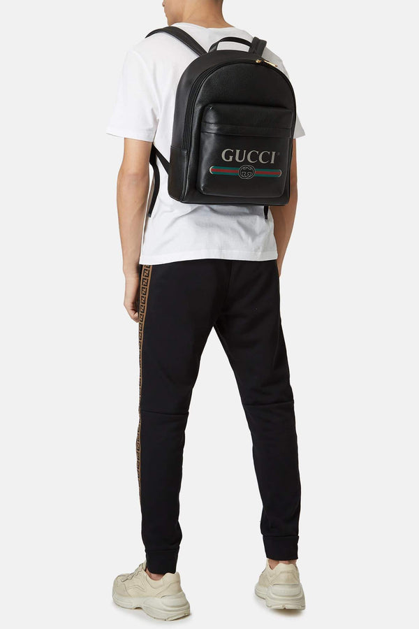 Sac à dos imprimé noir Gucci