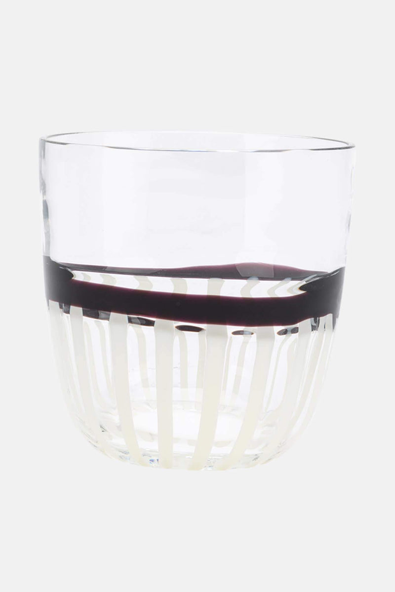 Verre en cristal bordeaux et blanc "Diversi" Carlo Moretti