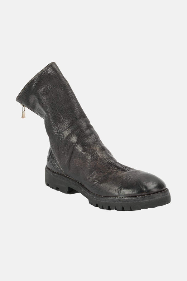 Bottines zippées en cuir noires Guidi