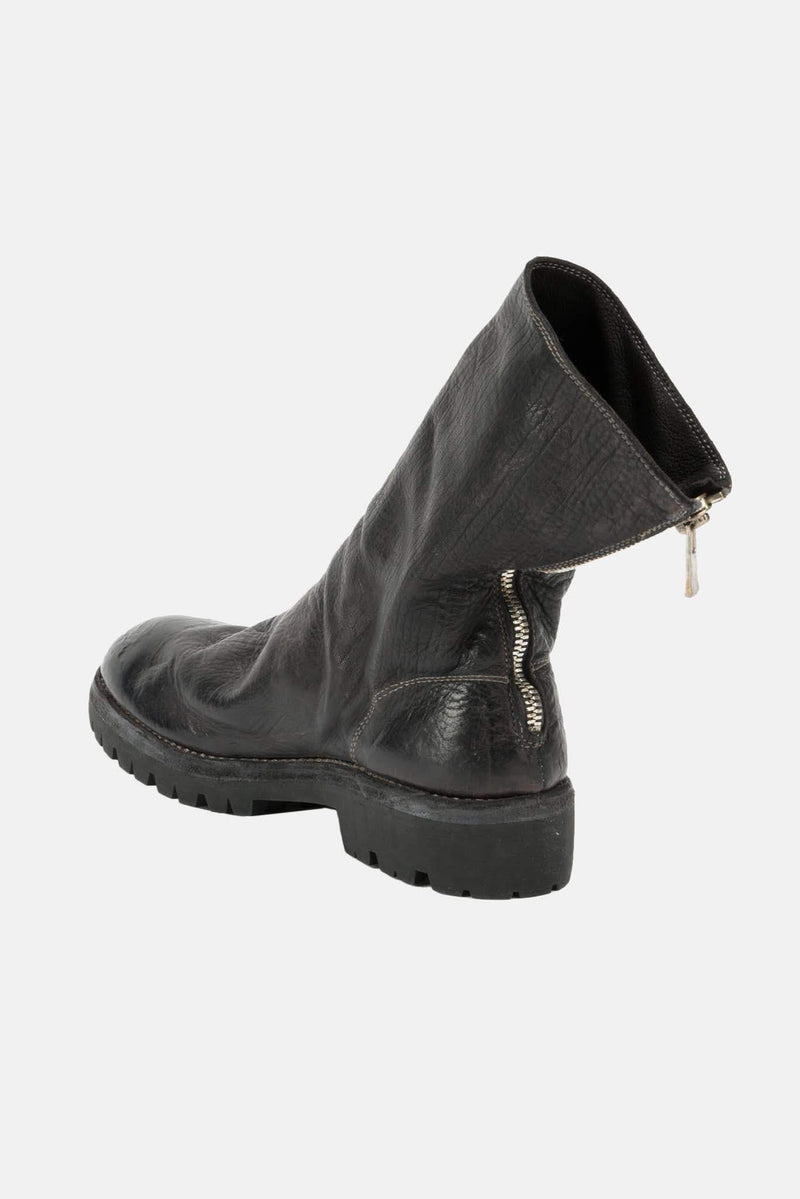 Bottines zippées en cuir noires Guidi