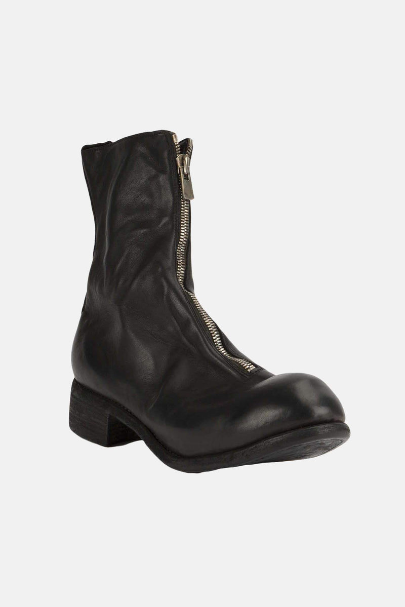 Bottines zippées en cuir noires Guidi