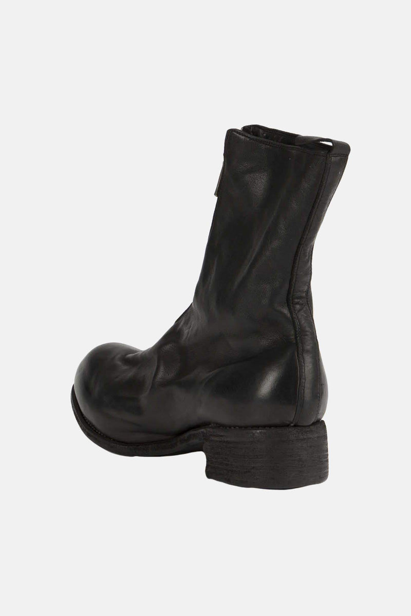 Bottines zippées en cuir noires Guidi