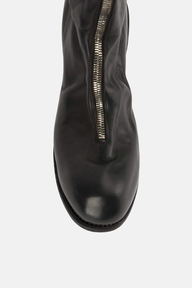 Bottines zippées en cuir noires Guidi