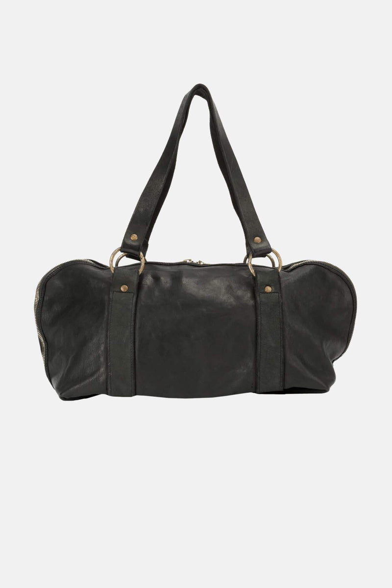 Sac porté épaule en cuir noir Guidi