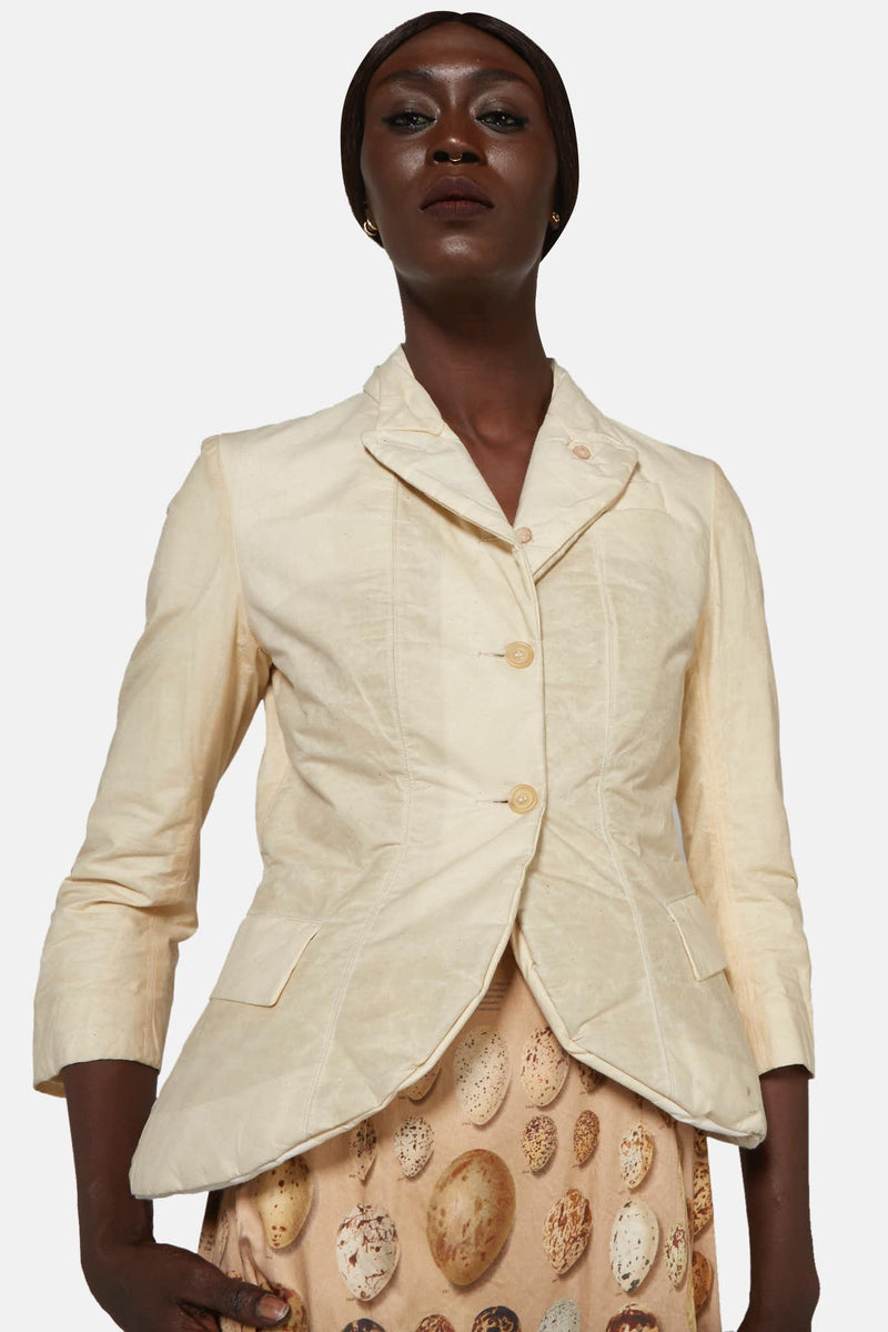 Veste en coton waxé blanche Paul Harnden