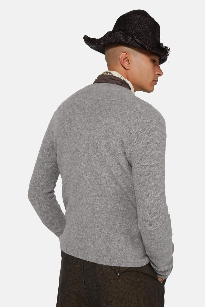 Cardigan en maille gris Paul Harnden