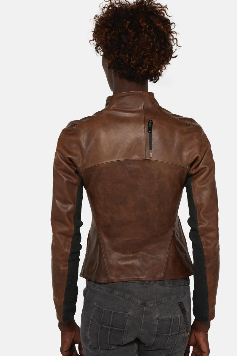 Veste en cuir marron Boris Bidjan Saberi