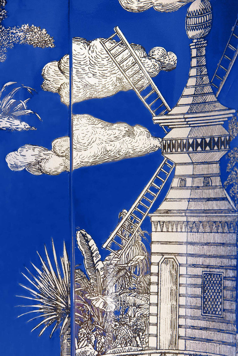 Trumeau Grand Coromandel - bleu nuit/argenté Fornasetti