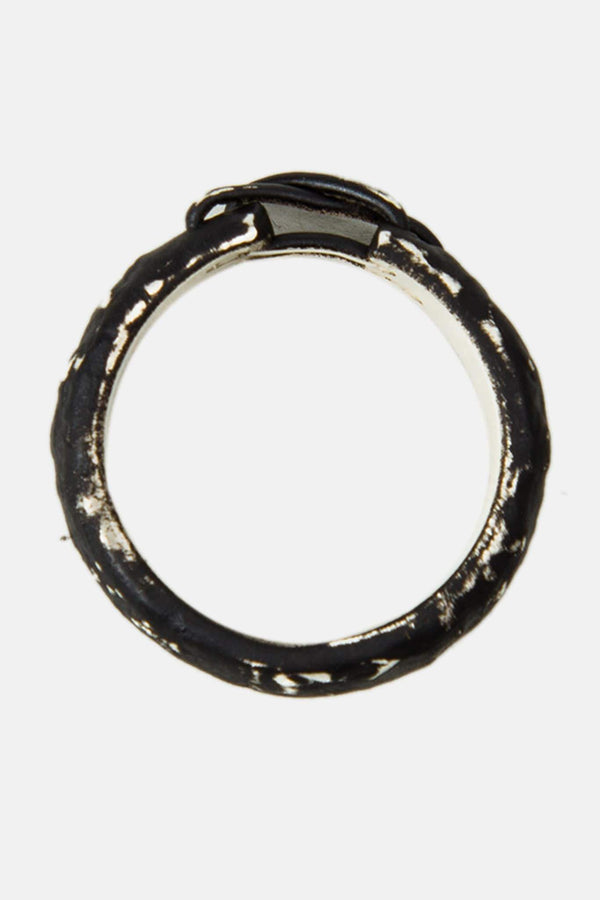 Bague en argent noir Narrow Stitch Tobias Wistisen