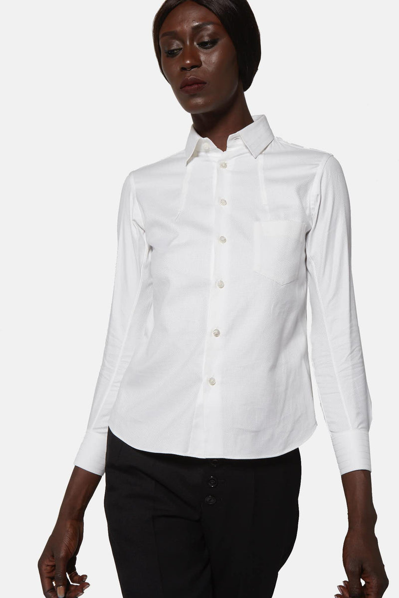 Chemise oxford en coton blanche Shiro Sakai