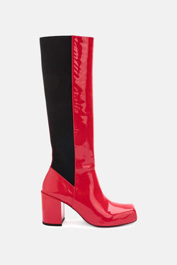 Bottes en cuir vernis rouges "Donna" Aalto