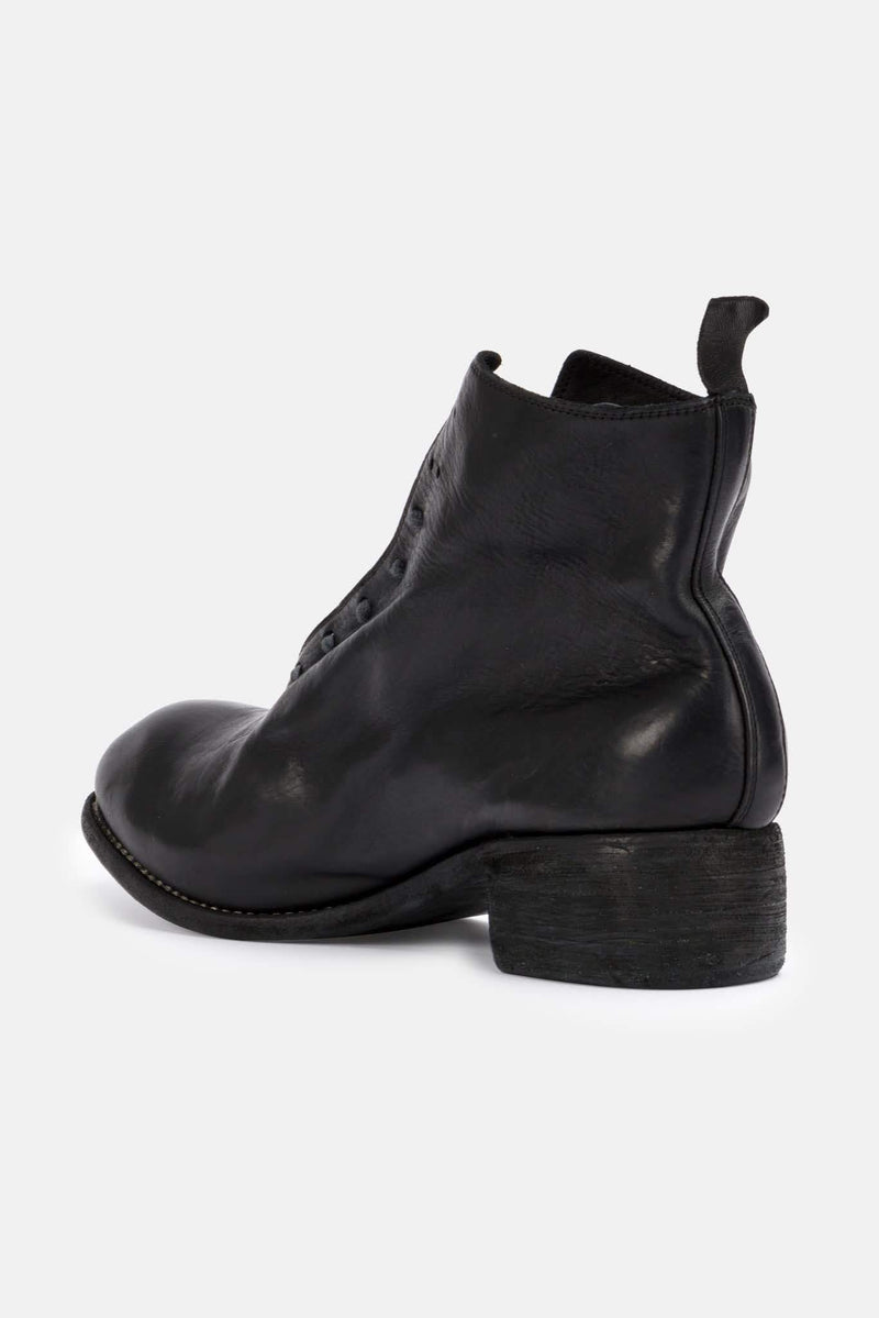 Bottines lacées en cuir noires Guidi