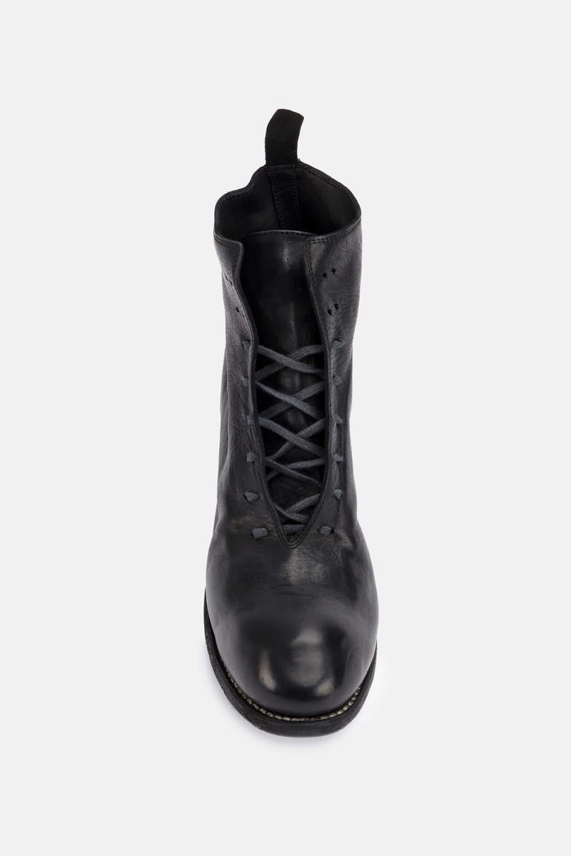 Bottines lacées en cuir noires Guidi