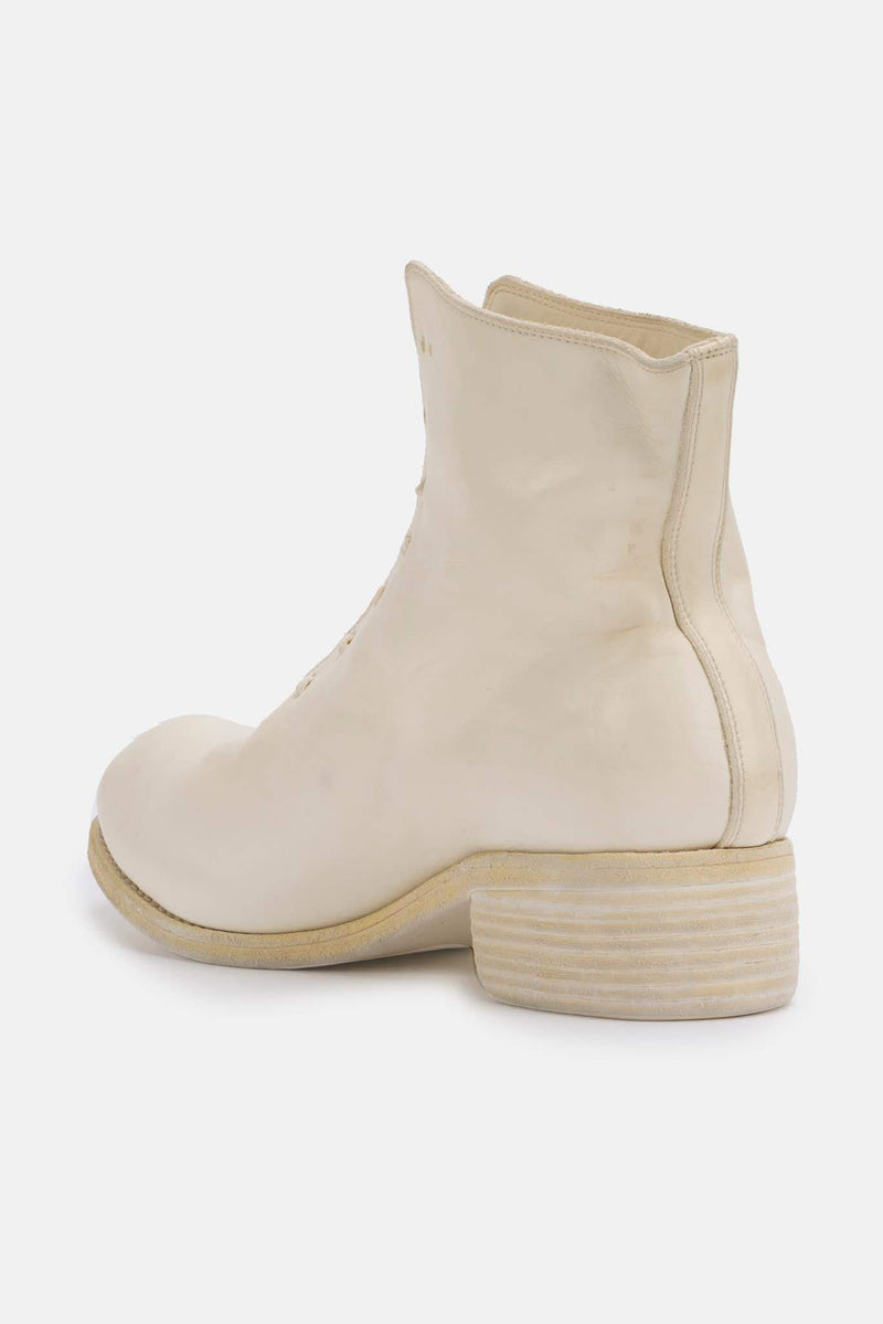 Bottines lacées en cuir blanches Guidi