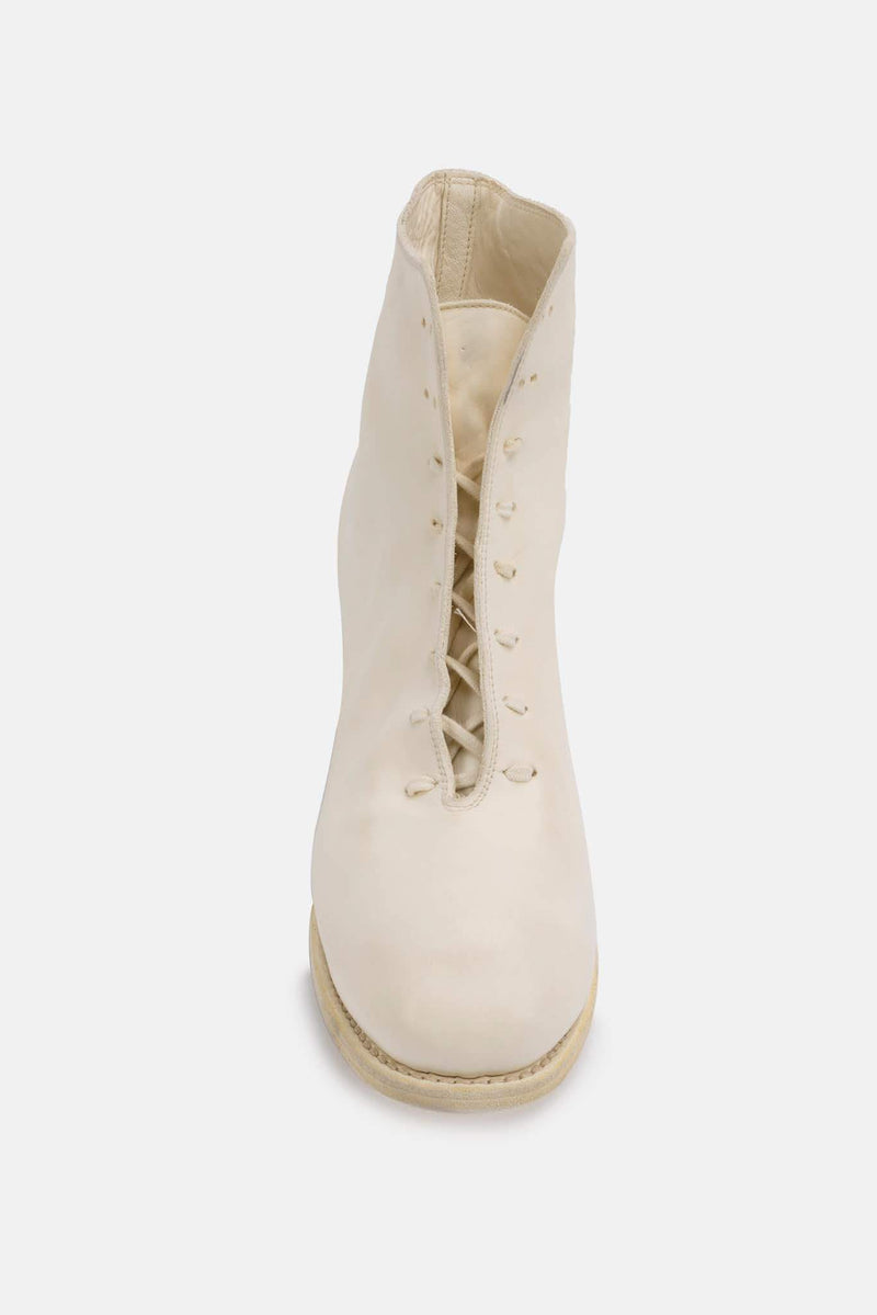 Bottines lacées en cuir blanches Guidi