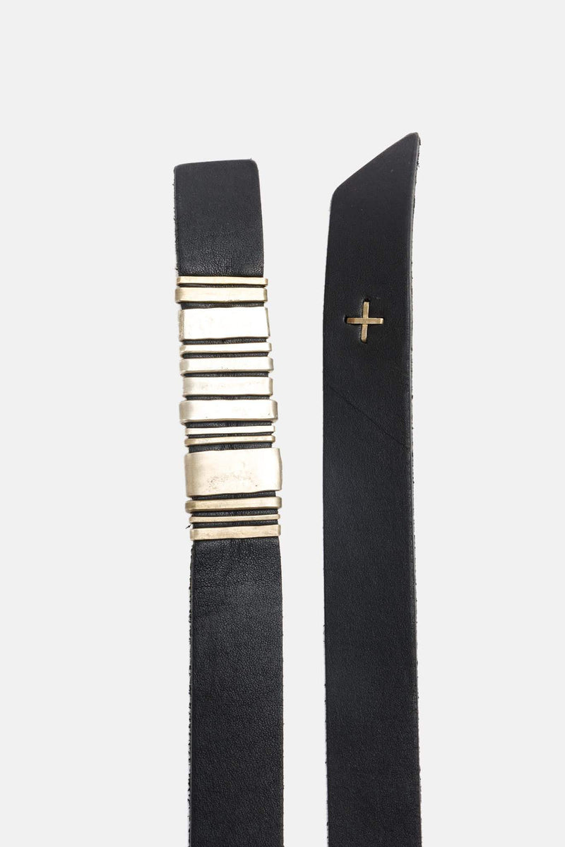 Ceinture en cuir de vache noire M.A+