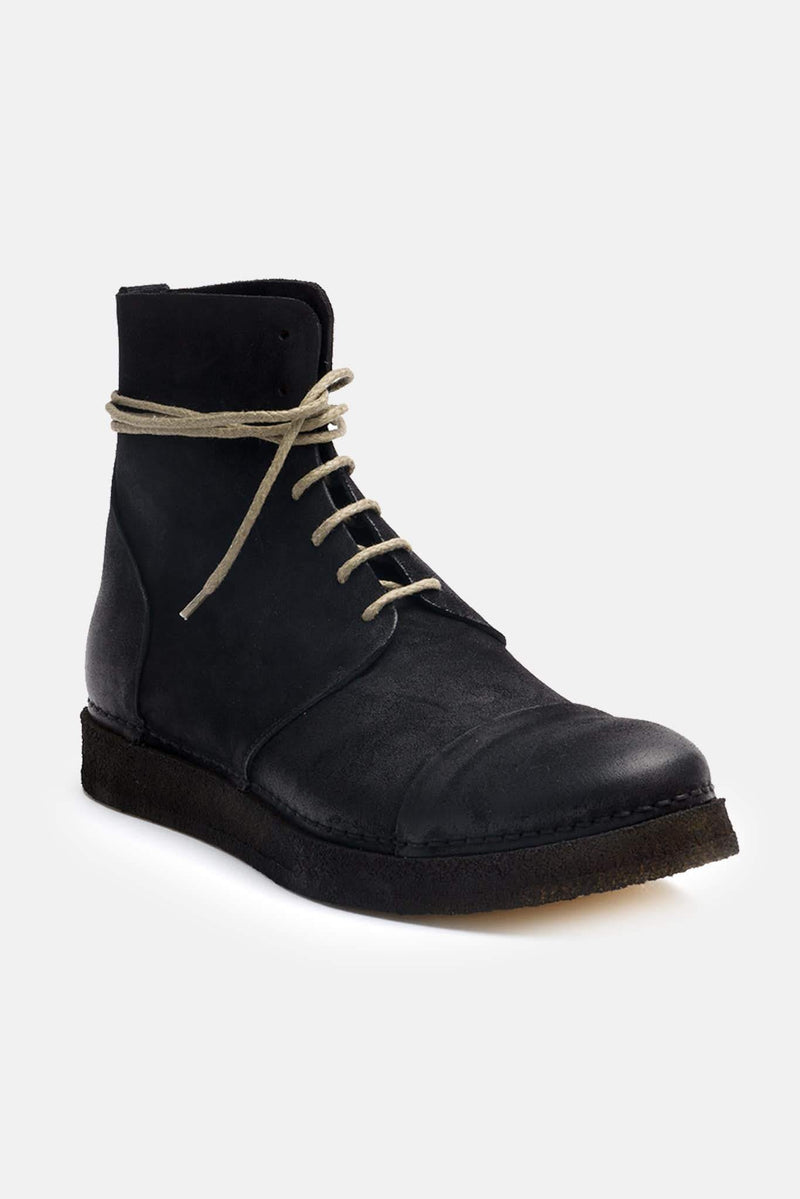 Bottines lacées en cuir noires Del carlo