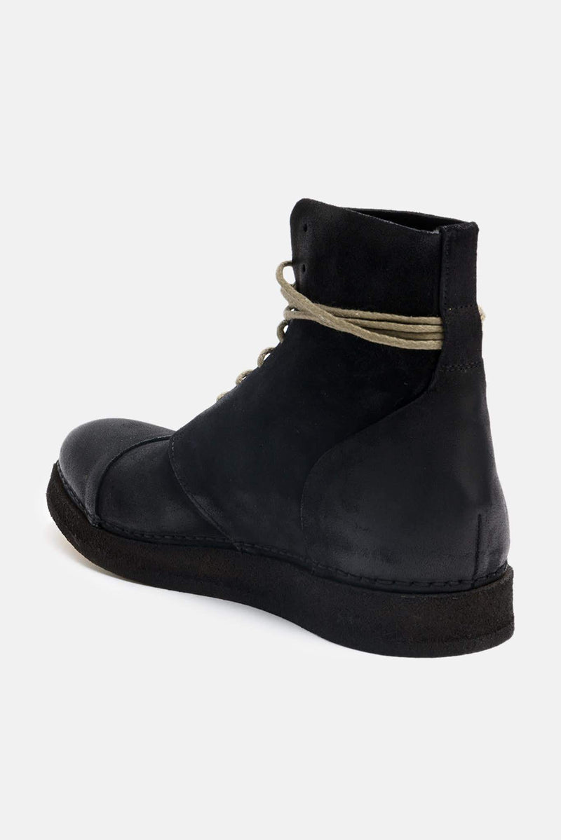 Bottines lacées en cuir noires Del carlo