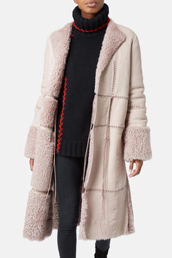 Manteau en peau rose pâle Alexander McQueen