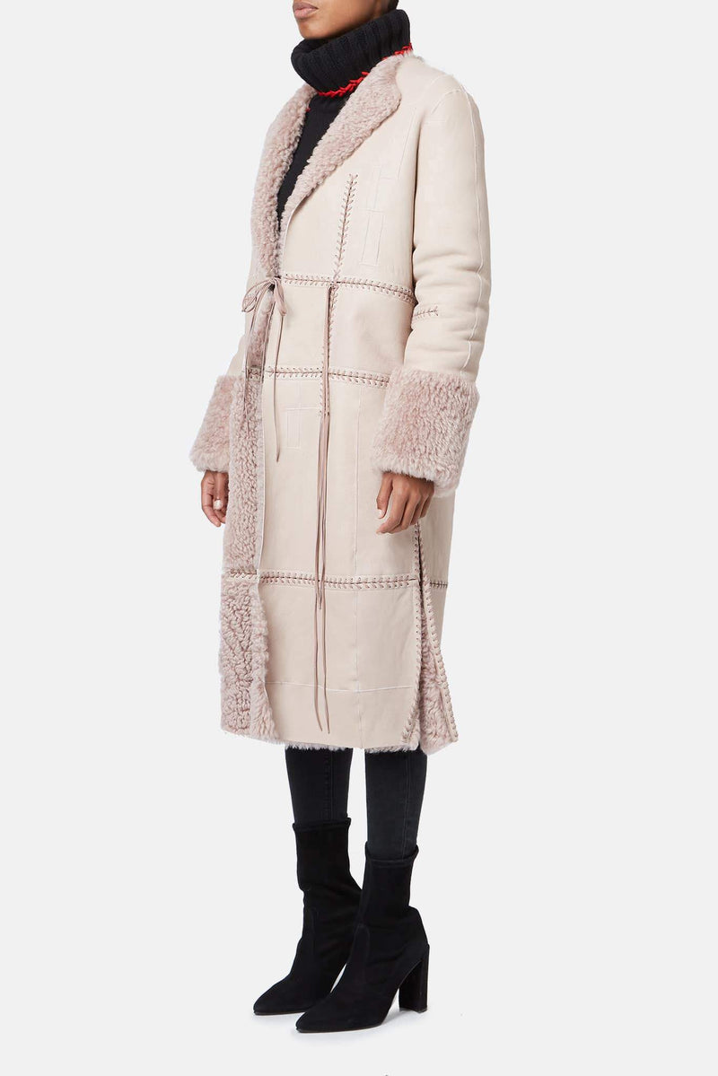 Manteau en peau rose pâle Alexander McQueen