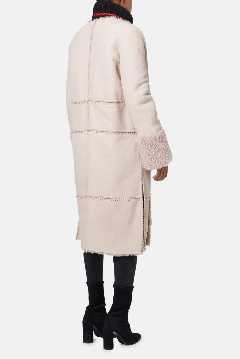 Manteau en peau rose pâle Alexander McQueen