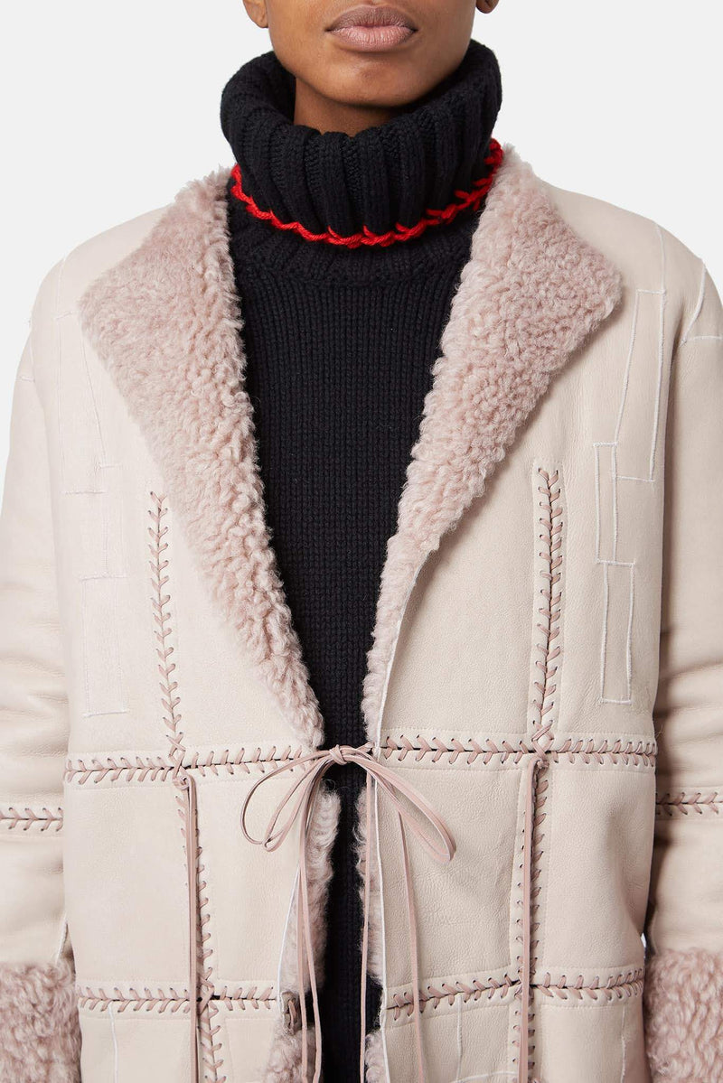 Manteau en peau rose pâle Alexander McQueen