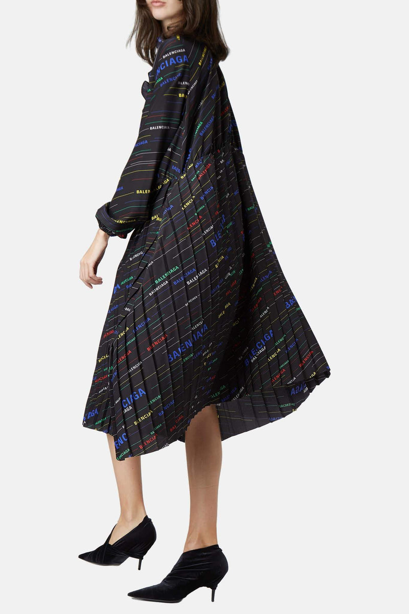 Robe imprimée en soie Balenciaga