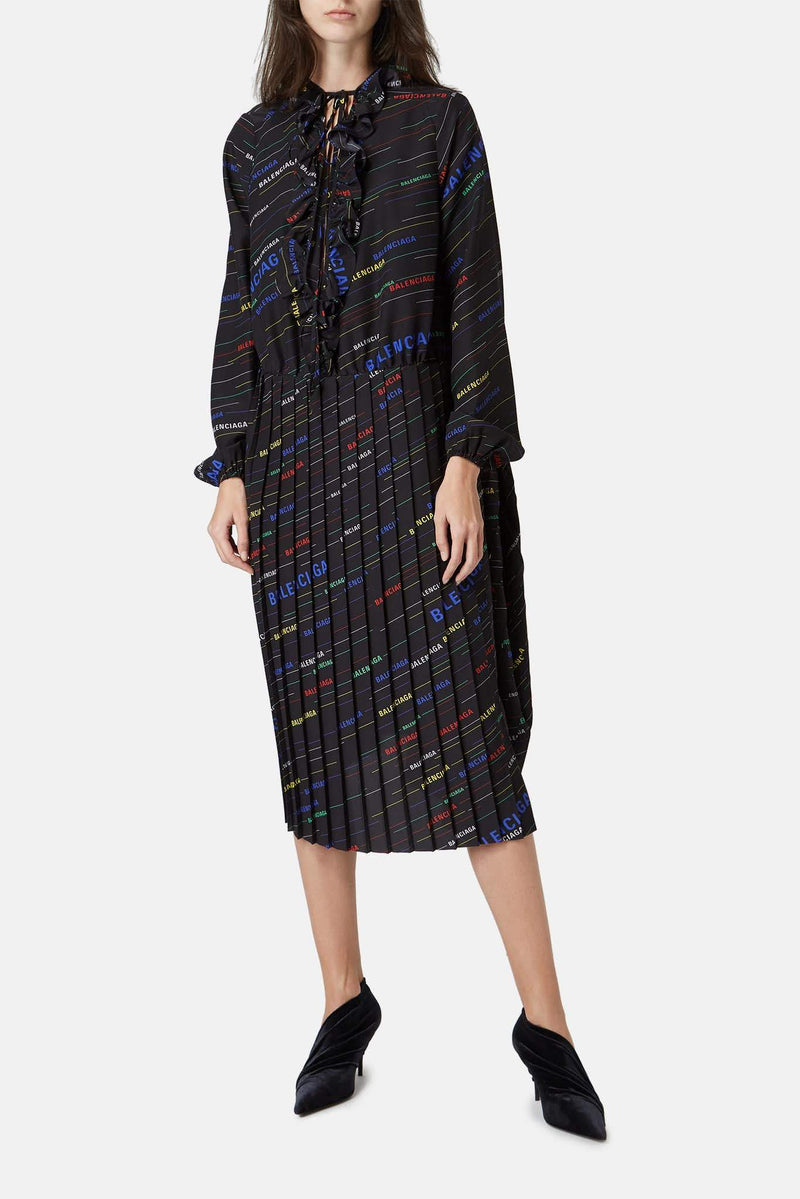 Robe imprimée en soie Balenciaga