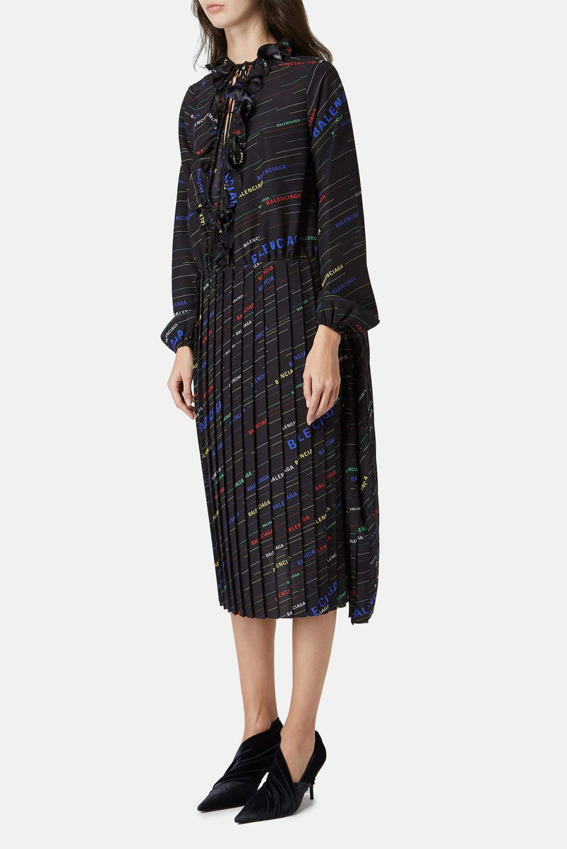 Robe imprimée en soie Balenciaga