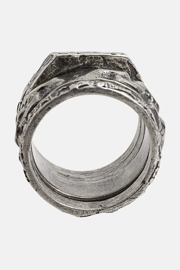 Bague multiple en argent texturé Tobias Wistisen