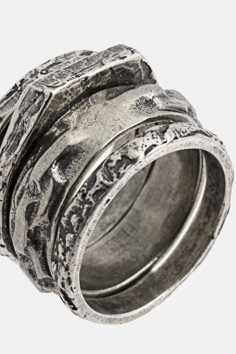 Bague multiple en argent texturé Tobias Wistisen