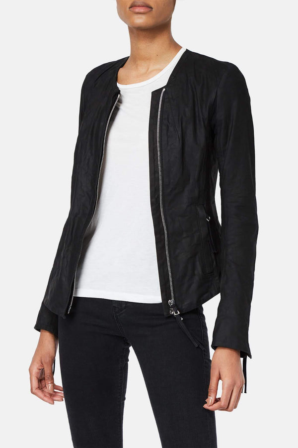 Veste en cuir noire Boris Bidjan Saberi