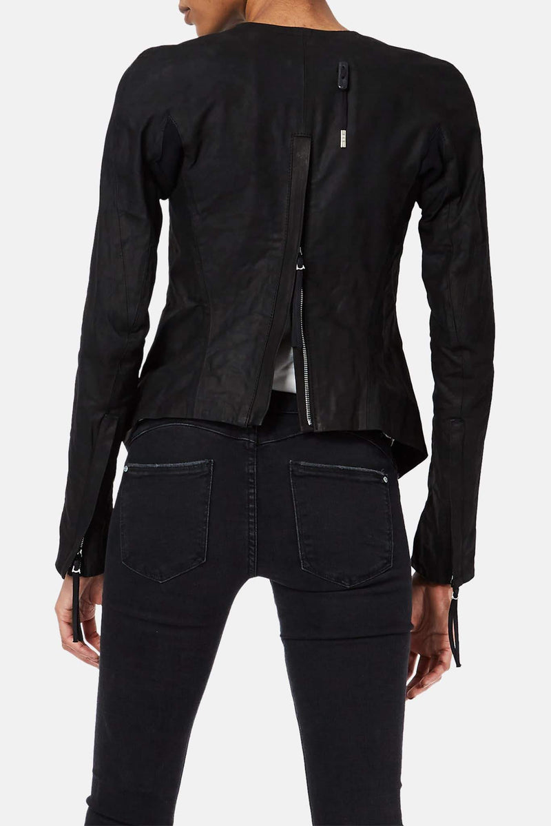 Veste en cuir noire Boris Bidjan Saberi