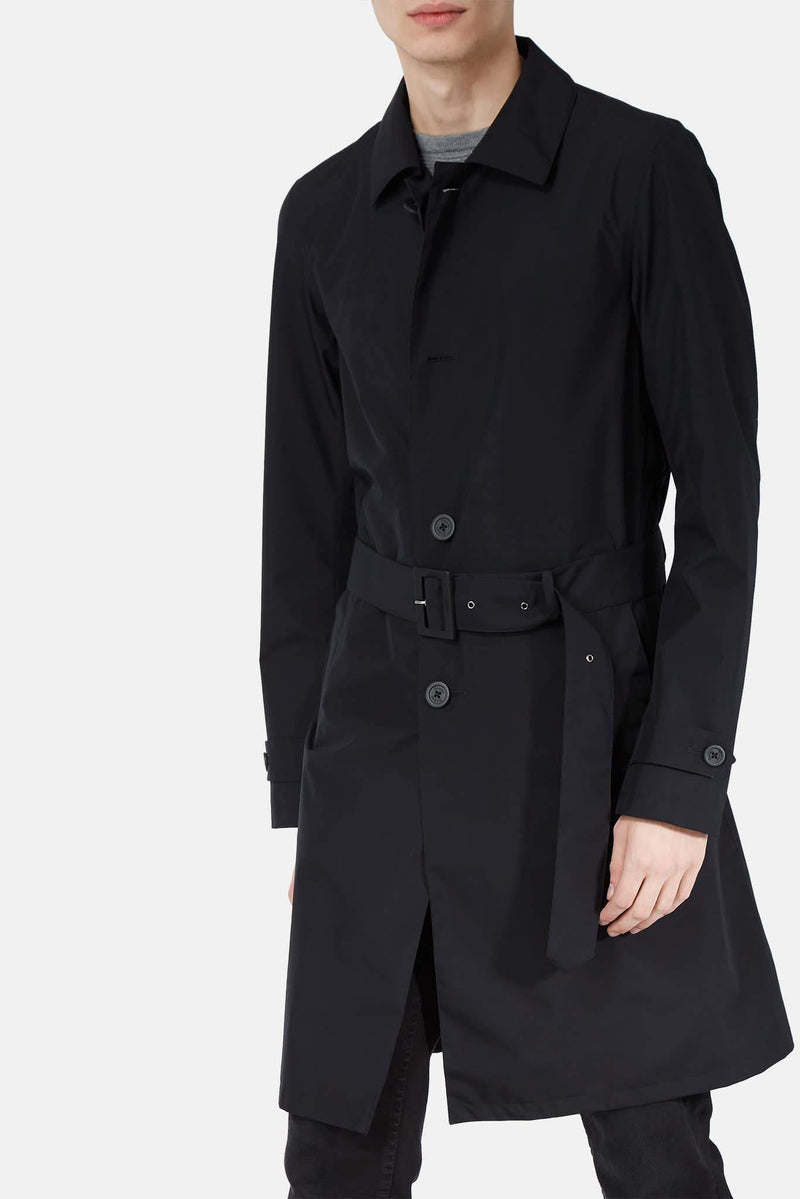 Manteau ceinturé noir Herno