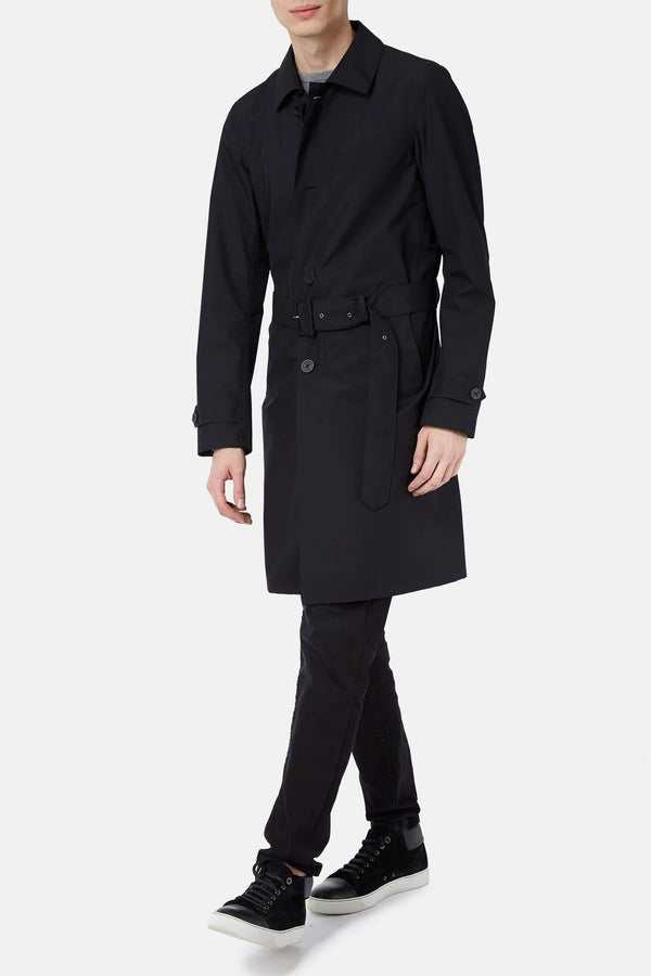 Manteau ceinturé noir Herno