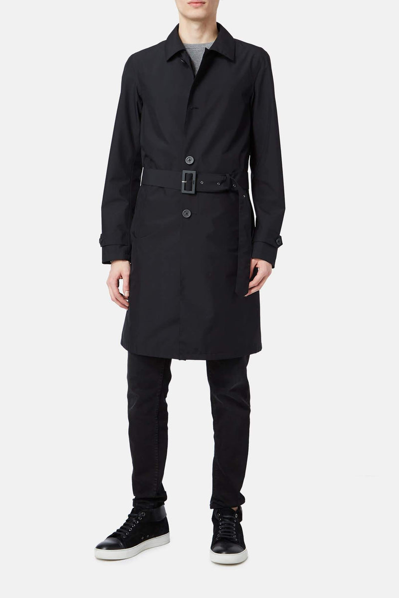 Manteau ceinturé noir Herno