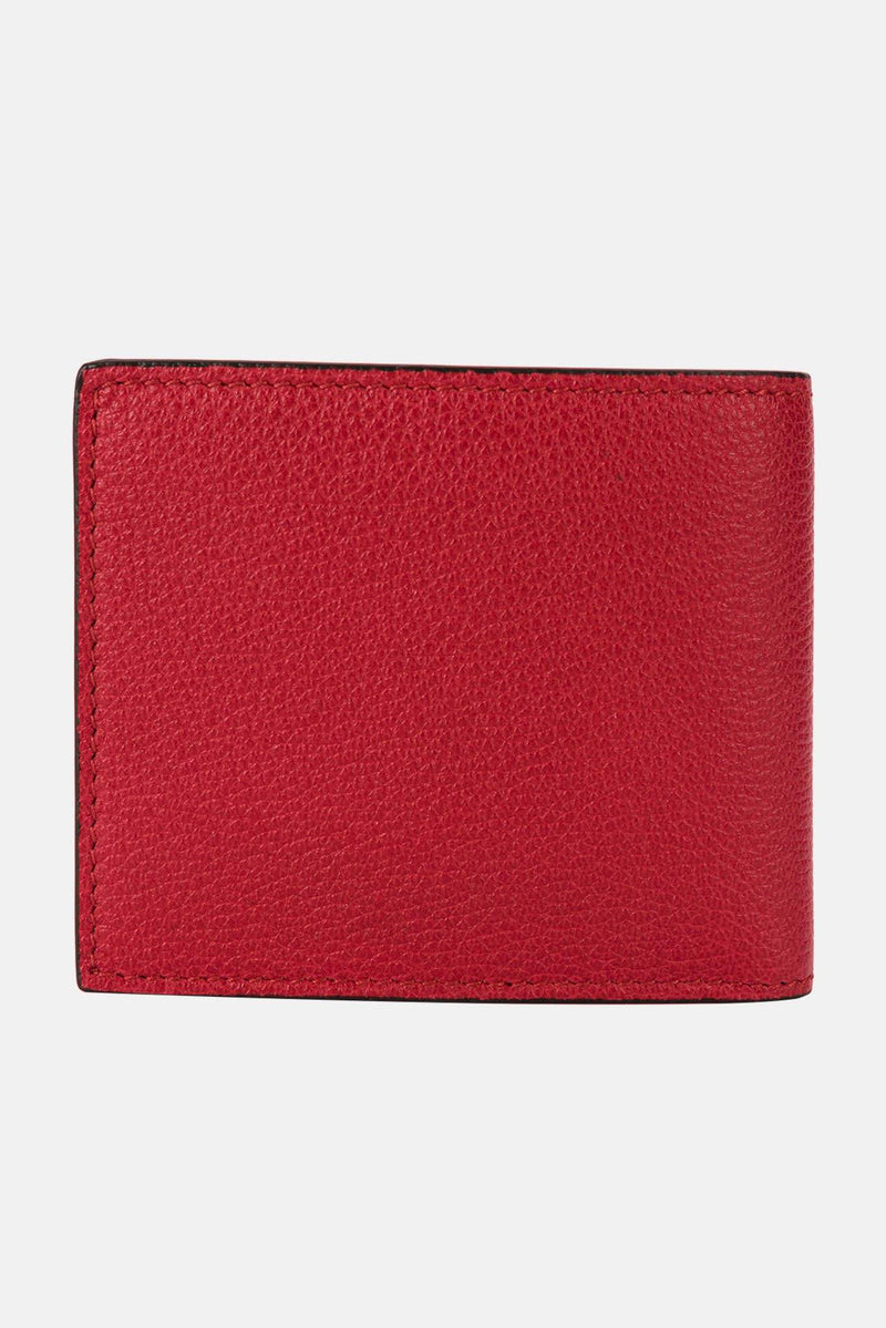 Portefeuille imprimé en cuir rouge Gucci