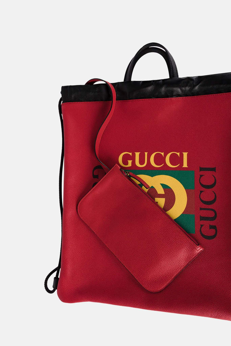 Sac à dos imprimé rouge Gucci