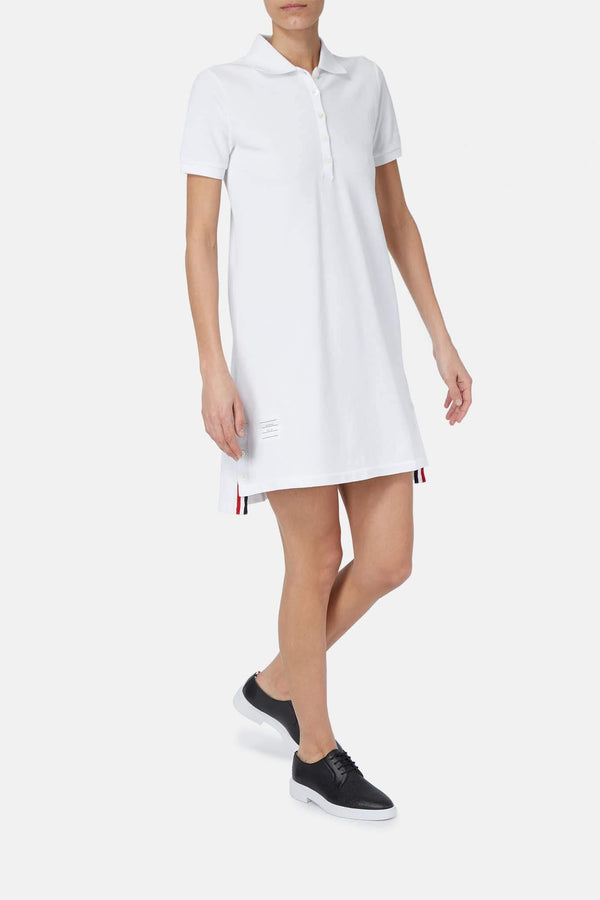 Robe polo en coton blanche Thom Browne