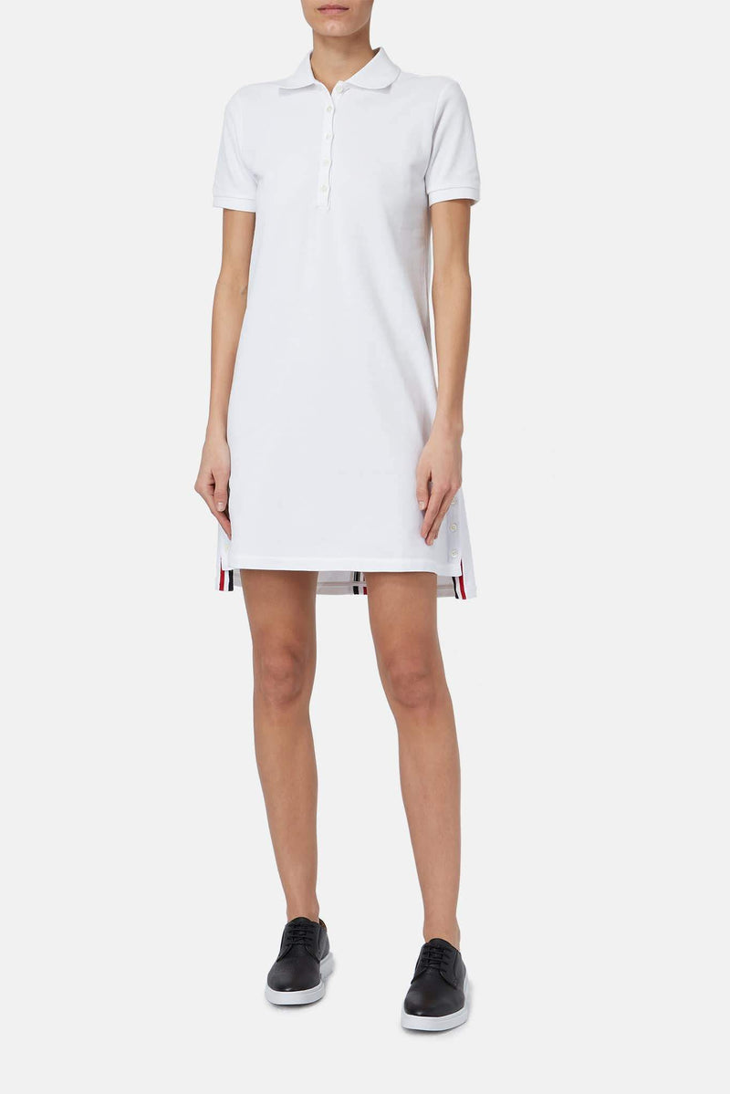 Robe polo en coton blanche Thom Browne