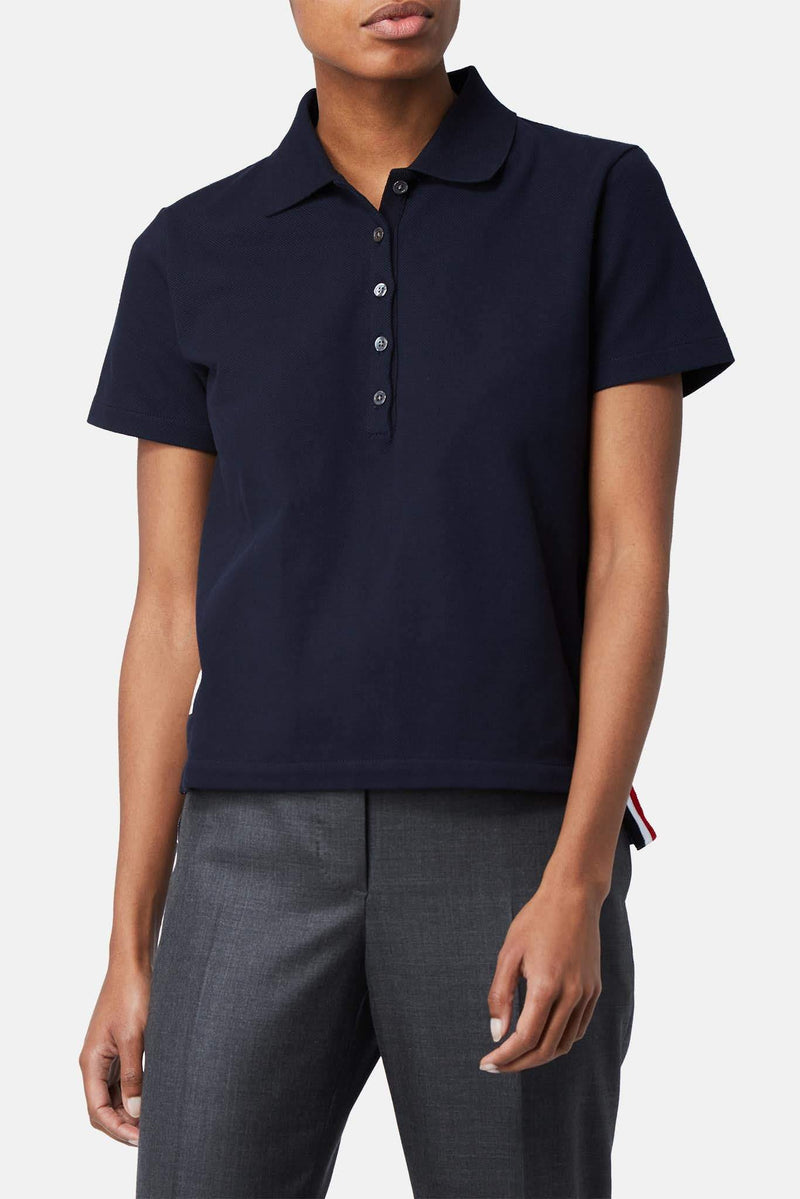 Polo en coton bleu marine Thom Browne