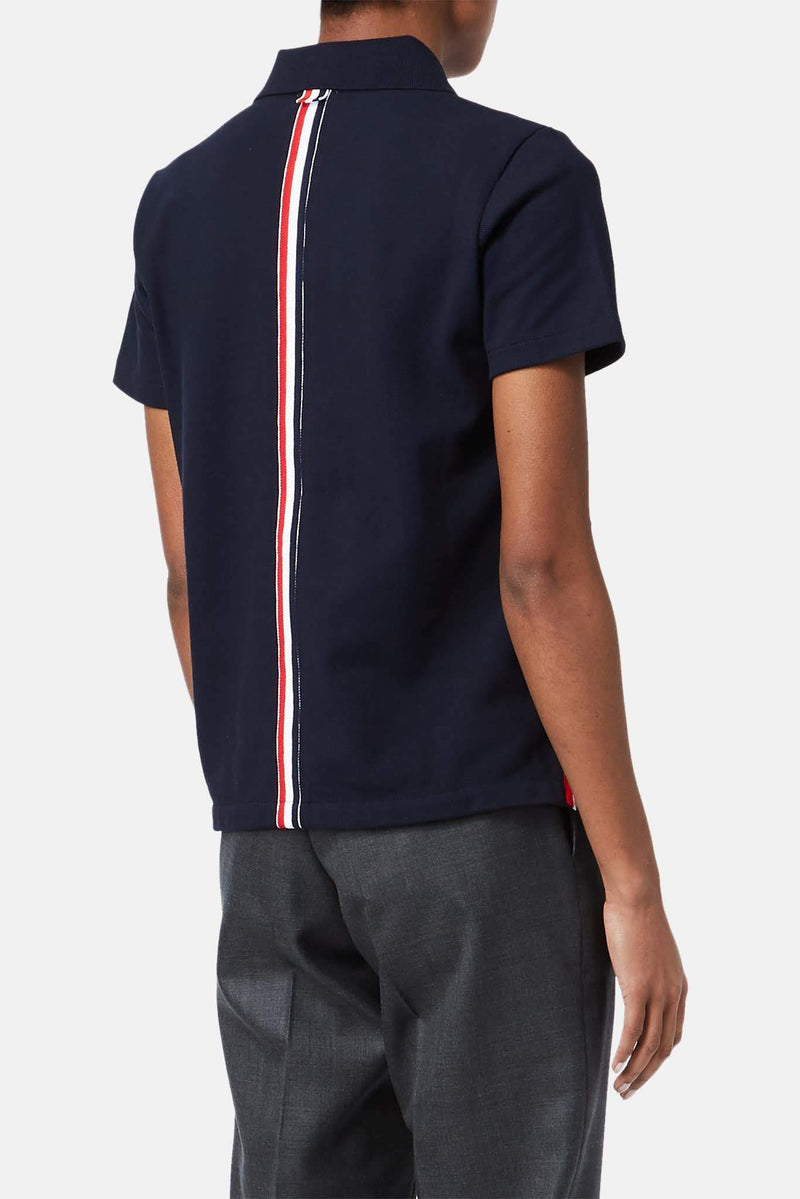 Polo en coton bleu marine Thom Browne