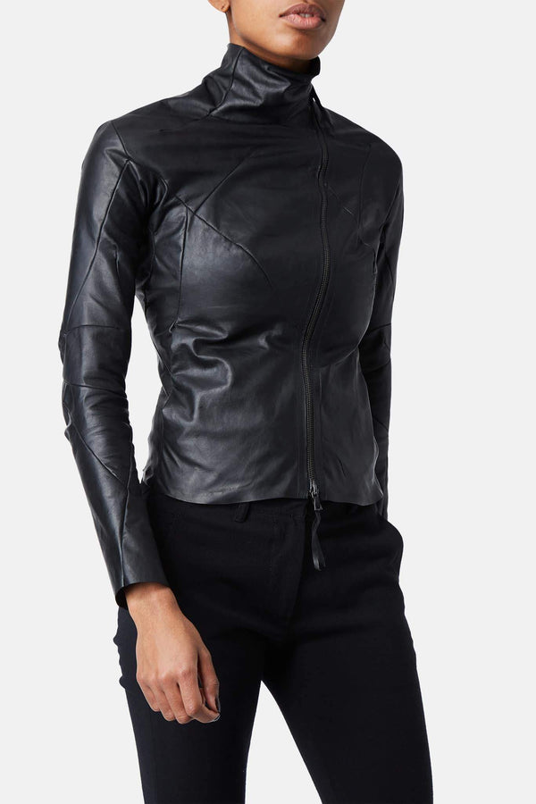 Veste en cuir noire Leon Emanuel Blanck