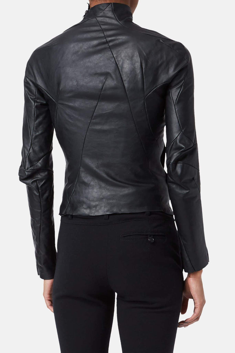 Veste en cuir noire Leon Emanuel Blanck