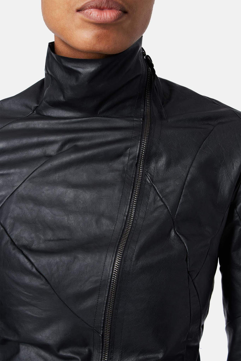 Veste en cuir noire Leon Emanuel Blanck