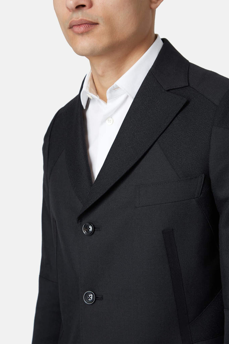 Blazer en alpaga et laine noir Shiro Sakai