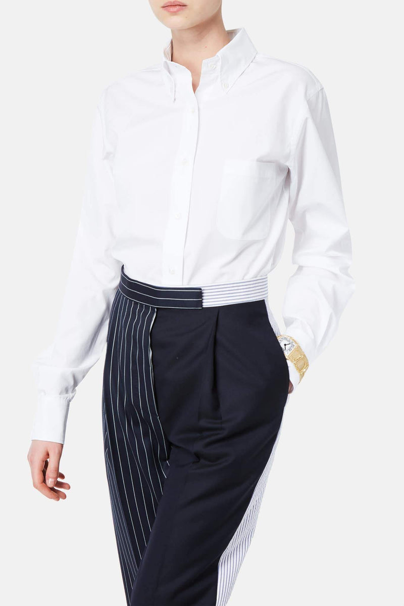 Chemise brodée en coton blanche Thom Browne