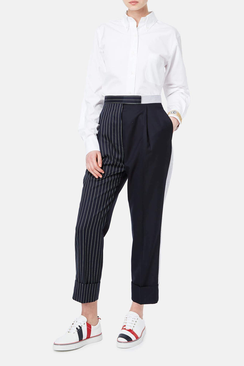 Chemise brodée en coton blanche Thom Browne